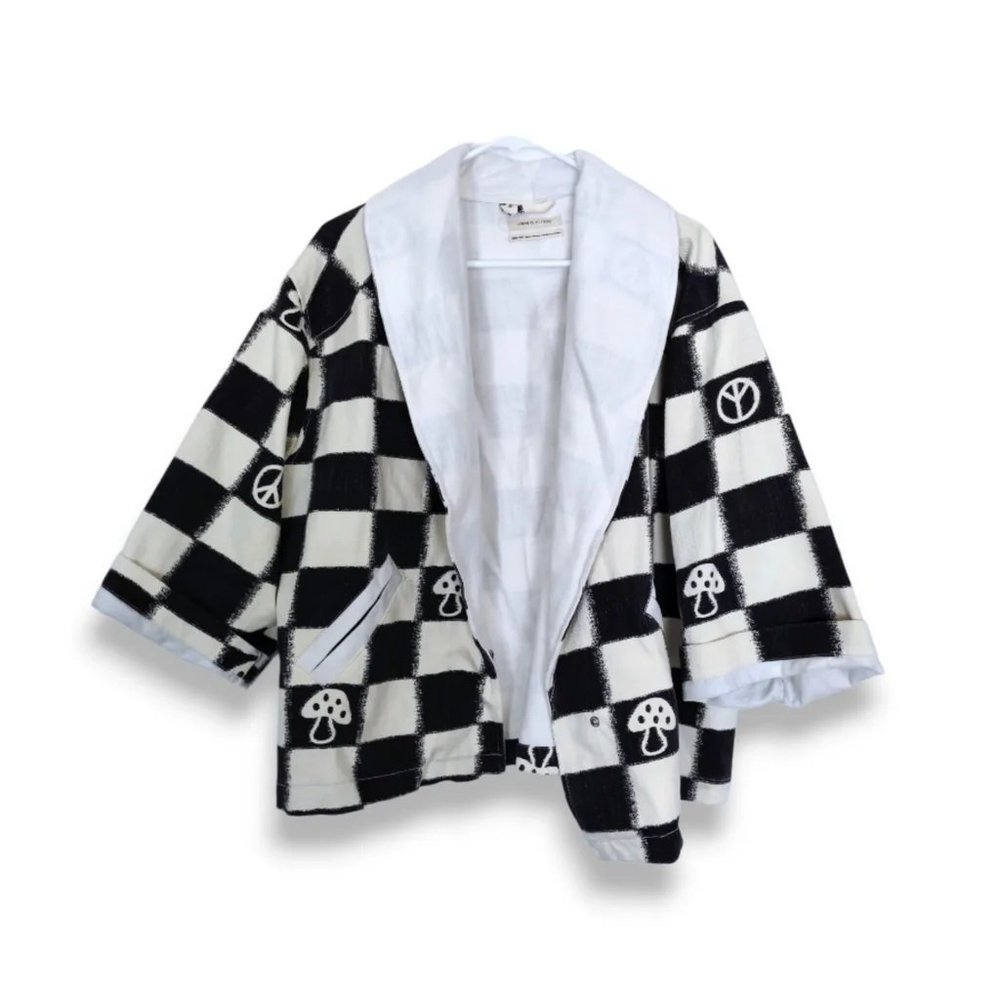 Urban Outfitters checkered kimono 100% cotton coat jacket $100